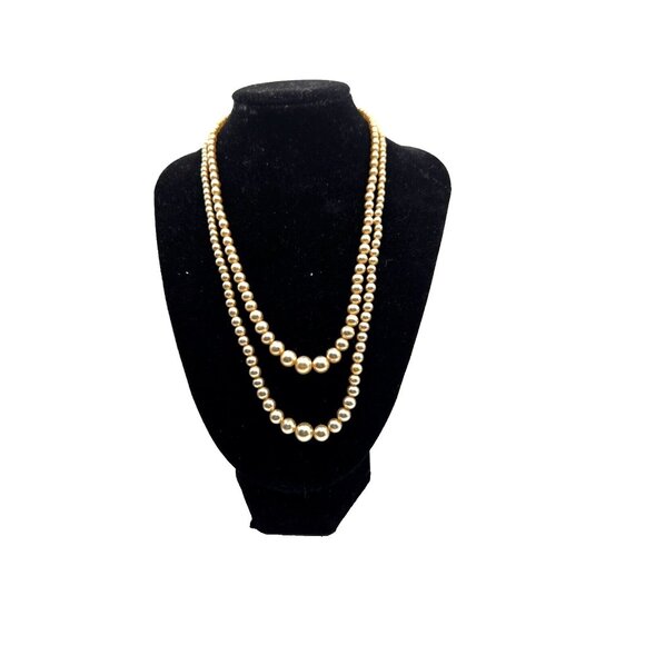 1850s ANTIQUE graduated NATURAL Pearls double strand necklace sterling clasp - Picture 5 of 8